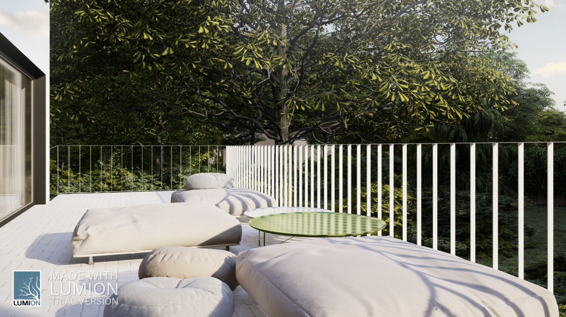 Wizualizacja zewnętrzna - widok boczny z ogrodem